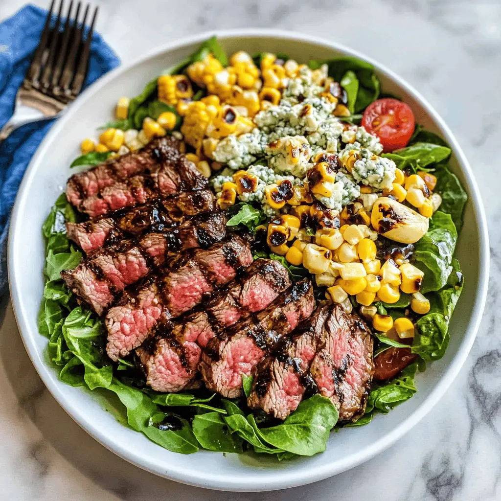 Treat yourself to a delightful Balsamic Steak Gorgonzola Salad with Grilled Corn that's perfect for lunch or dinner! The tender steak, creamy gorgonzola, and sweet grilled corn blend beautifully in this refreshing dish. Save this recipe for your next gathering or weeknight meal – it’s an impressive way to enjoy fresh flavors all year round!
