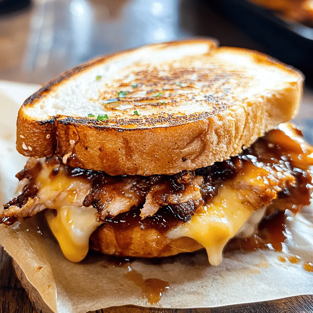 Craving something delicious and comforting? This BBQ Chicken Grilled Cheese combines tender chicken with smoky barbecue sauce and melty cheese, all between perfectly toasted bread. Perfect for lunch or a quick weeknight dinner! Save this recipe to impress your family and friends with a tasty twist on a classic favorite. Enjoy the flavor explosion with every bite!