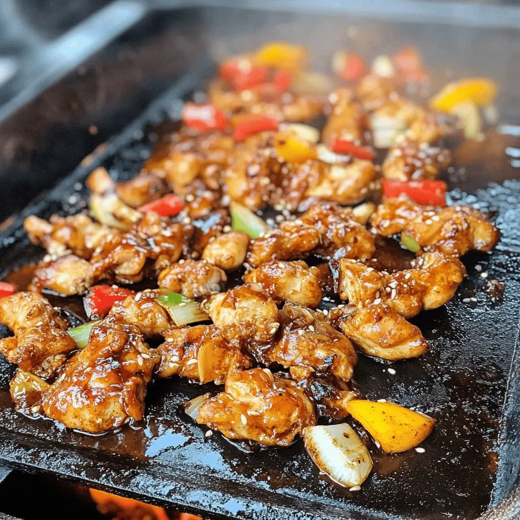 Get ready to enjoy a delicious twist on a classic dish with Blackstone Bourbon Chicken! This easy recipe combines tender chicken with a savory bourbon glaze, perfect for weeknight dinners or outdoor gatherings. Cooked on the griddle, it offers a unique flavor and a quick, hassle-free meal. Don’t forget to save this recipe for your next cookout!
