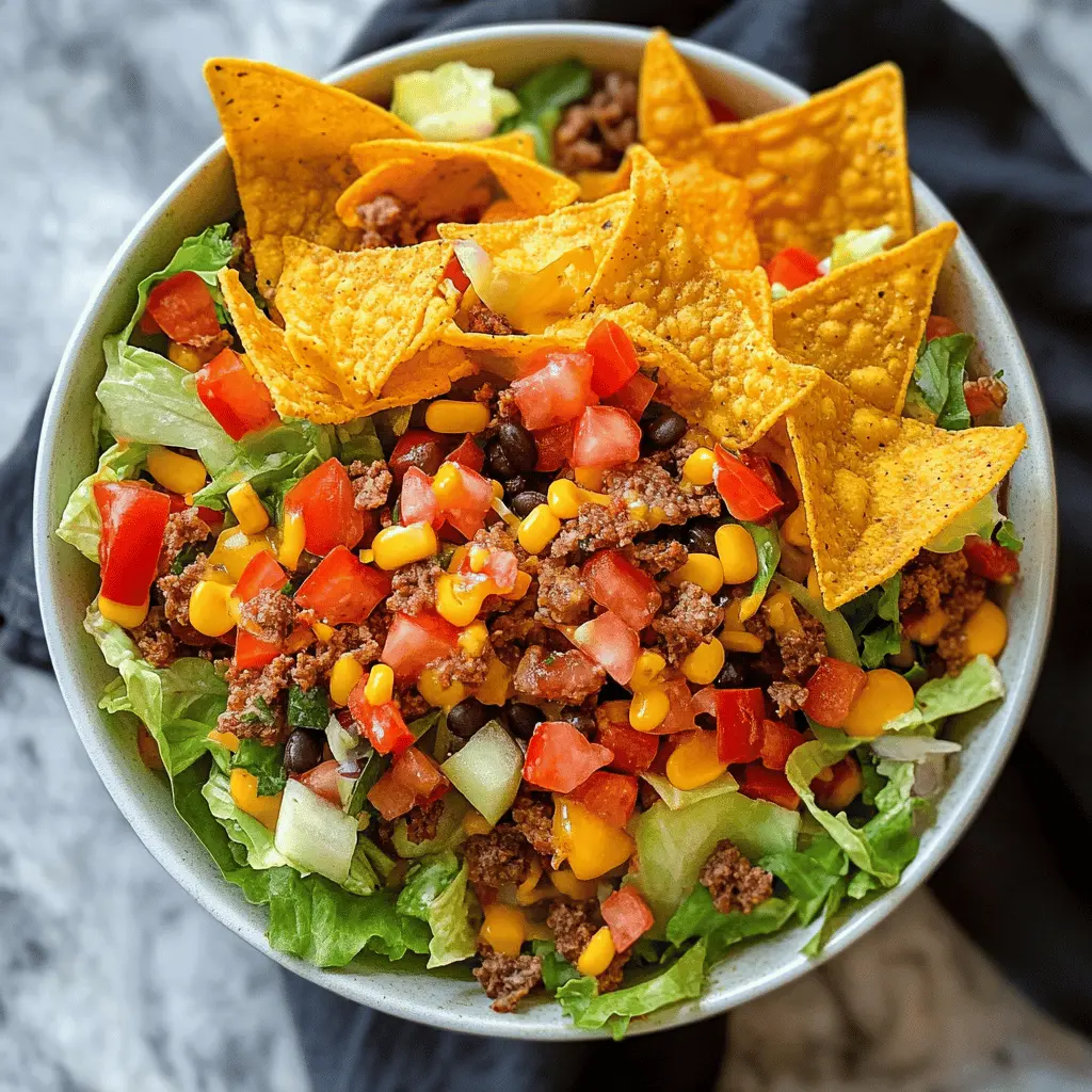 This Doritos Taco Salad is a fun and delicious twist on a classic! Loaded with flavorful taco ingredients and topped with crunchy Doritos, it's a crowd-pleaser at any gathering. Perfect for potlucks, game days, or family dinners, you won't want to miss out on this easy recipe. Save this pin to try it out later and impress your friends with this tasty dish!