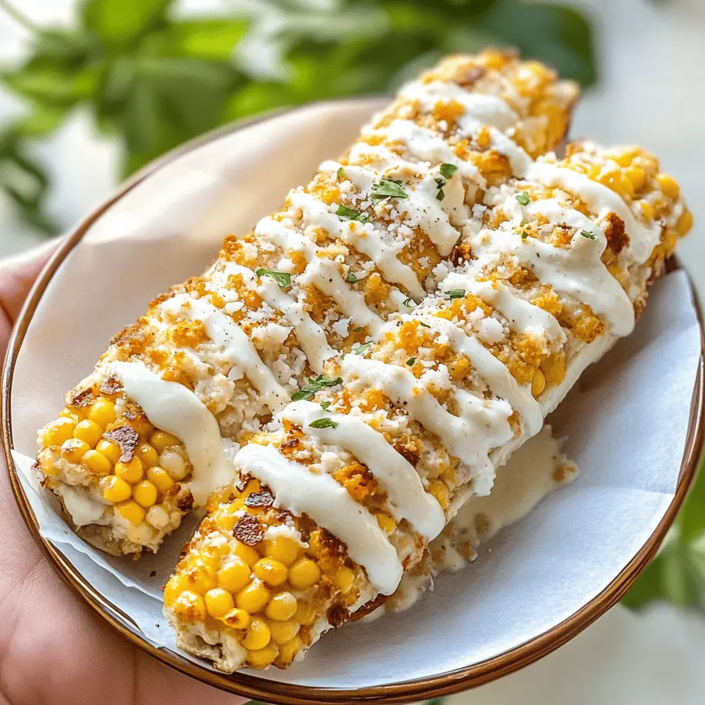 Get ready for a delicious twist on traditional corn! This easy elote recipe topped with creamy sauce brings a burst of flavor to your BBQ or family gatherings. With just a few simple ingredients like fresh corn, lime, and spices, you can whip up this crowd-pleaser in no time. Don't forget to save this recipe for your next cookout! Perfect for summer nights and fun gatherings!