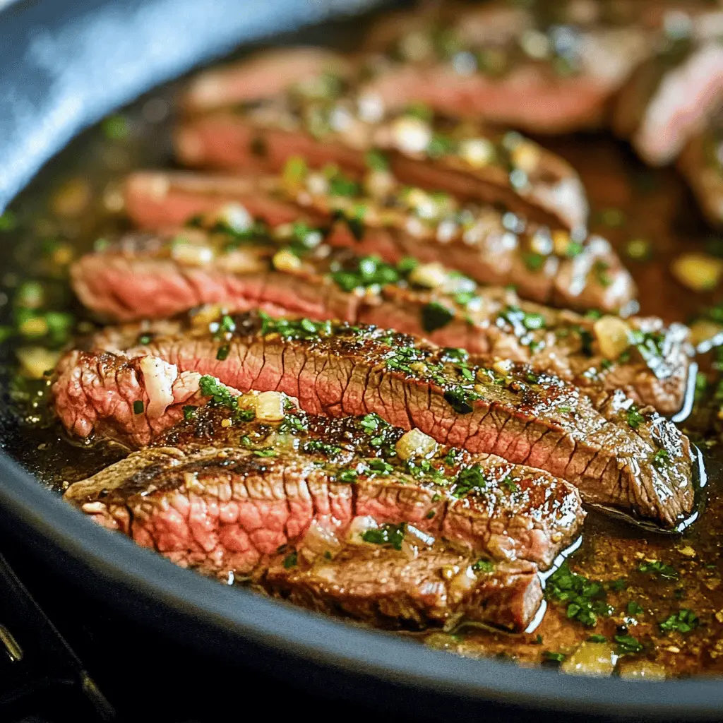 Treat yourself to a delicious Garlic Butter Skillet Flank Steak that's bursting with flavor! This easy oven recipe features tender flank steak smothered in rich garlic butter, ready in just 30 minutes. Perfect for weeknight dinners or a special occasion. Save this recipe to impress your guests or enjoy a cozy night in!