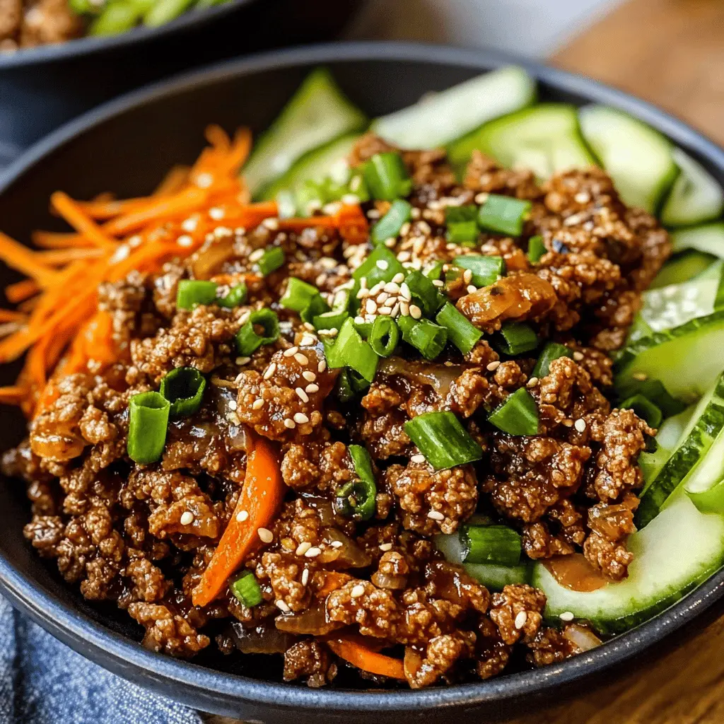 Get ready for a delicious twist on a Korean classic with this Ground Beef Bulgogi! Made with tender ground beef marinated in a mixture of soy sauce, garlic, and sesame oil, this dish brings bold flavors to your dinner table. Perfect for taco night or as a savory rice bowl. Save this easy recipe for a quick weeknight meal the whole family will enjoy!