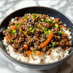 Enjoy a deliciously easy meal with these Ground Beef Teriyaki Rice Bowls! Juicy ground beef is perfectly seasoned with a rich teriyaki sauce and served over fluffy rice, making it a quick and satisfying dinner option. Perfect for busy weeknights or family gatherings! Save this recipe for your next mealtime inspiration!