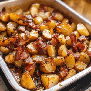 These Honey Bacon Roasted Potatoes are the ultimate comfort food! Crispy on the outside, tender on the inside, and bursting with sweet and savory flavors from honey and crispy bacon. Perfect as a side dish for family gatherings or a simple weeknight dinner. Save this recipe for a delicious twist on your classic potato dish that everyone will love!