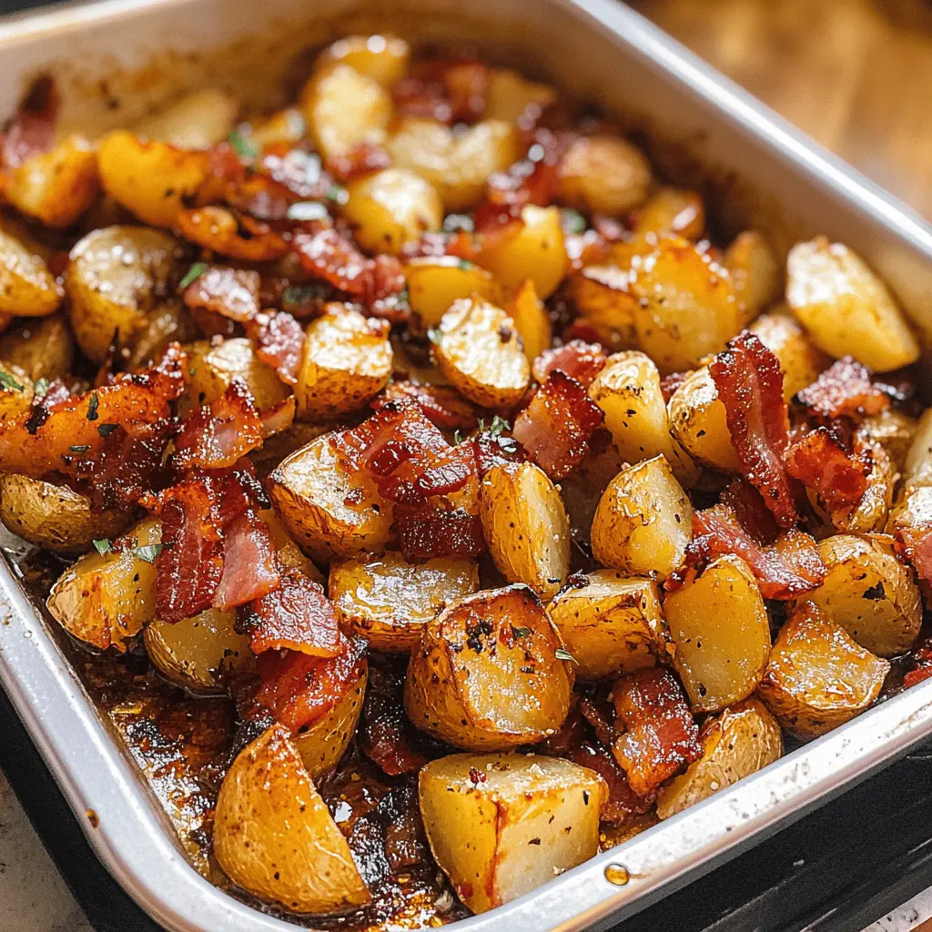 These Honey Bacon Roasted Potatoes are the ultimate comfort food! Crispy on the outside, tender on the inside, and bursting with sweet and savory flavors from honey and crispy bacon. Perfect as a side dish for family gatherings or a simple weeknight dinner. Save this recipe for a delicious twist on your classic potato dish that everyone will love!