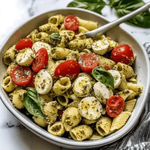 Looking for a fresh and delightful dish? This Light and Creamy Pesto Caprese Pasta Salad brings together the vibrant flavors of basil pesto, juicy cherry tomatoes, and creamy mozzarella. Perfect for picnics or potlucks, it's a simple yet impressive side. Save this recipe for your next gathering and enjoy a taste of summer all year round!