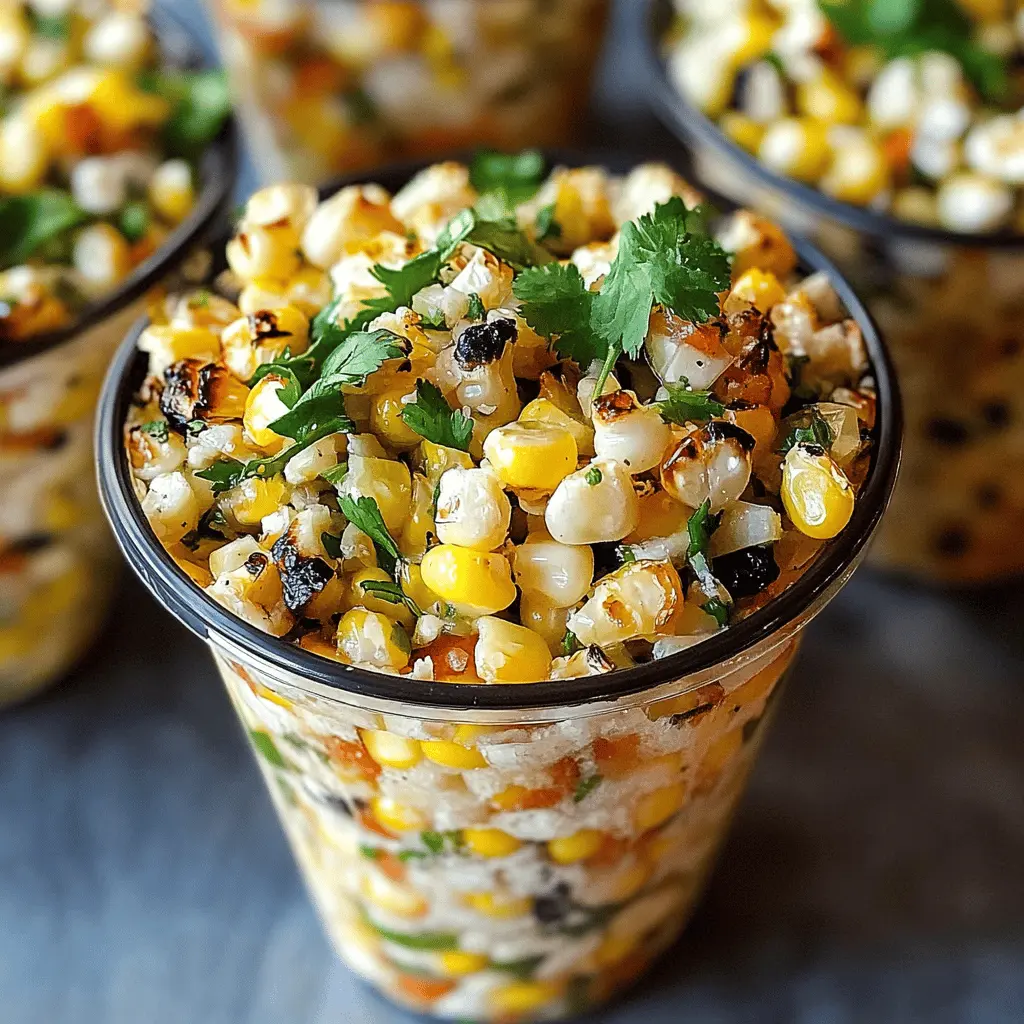 Enjoy the vibrant flavors of Mexican Corn Cups (esquites), a delightful street food treat! This easy recipe features juicy corn, zesty lime, creamy mayo, and a sprinkle of cheese, creating a tasty snack perfect for gatherings or a cozy night in. Don’t forget to save this pin for a fun twist on classic corn!