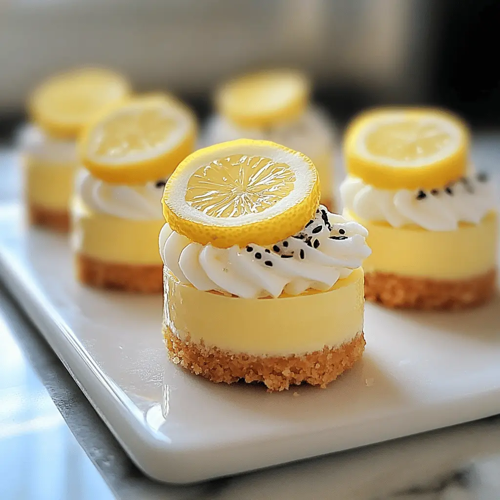 These Mini Lemon Cheesecakes are a burst of sunshine! With a creamy filling and a zesty lemon flavor, they're perfect for any gathering or a sweet treat at home. Featuring a buttery crust and topped with fresh berries, these bite-sized delights will impress your guests. Save this recipe for your next celebration or just a cozy dessert night!