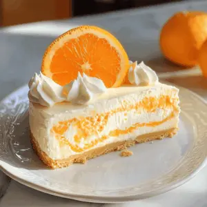 This no-bake Orange Creamsicle Cheesecake is a delightful treat that combines creamy cheesecake with a burst of refreshing orange flavor. Perfect for hot summer days or as a unique dessert for any occasion, this simple recipe is made with just a few ingredients. Save this pin to whip up a light and luscious dessert that everyone will love!