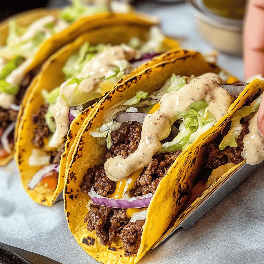 These Smash Burger Tacos bring together two favorite meals in one fun dish! Enjoy juicy burger patties wrapped in warm tortillas, topped with fresh veggies and your choice of sauces. Perfect for game nights, taco Tuesdays, or any casual get-together. Don't forget to save this flavorful recipe for your next meal prep!