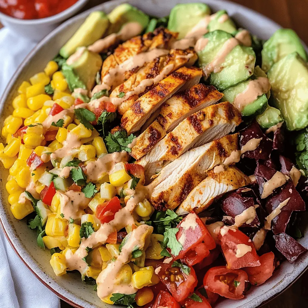 Looking for a bold flavor boost? This Spicy Southwest Chicken Salad packs a punch with grilled chicken, zesty spices, and fresh veggies, all tossed in a creamy dressing. Perfect for a quick lunch or a light dinner, it's a meal that's both tasty and satisfying. Save this recipe now for your next meal prep!