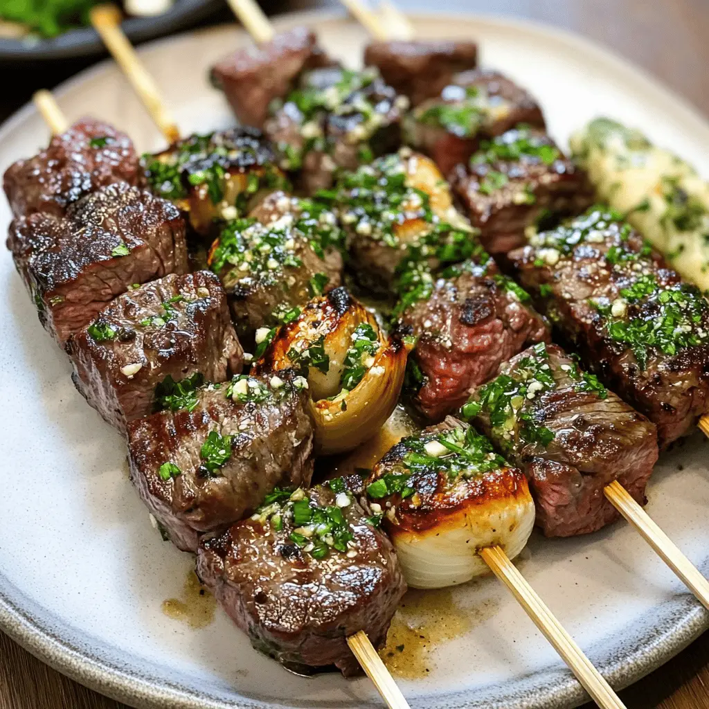 Get ready to treat your taste buds with these mouthwatering Steak Kabobs with Garlic Butter! Juicy chunks of steak paired with vibrant veggies create a perfect outdoor feast. This recipe is not only easy to make but is also packed with rich flavors that everyone will love. Save this delicious kabob recipe for your next barbecue or family dinner!