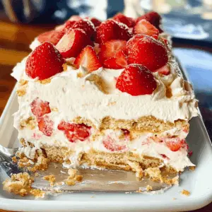 This no-bake Strawberry Icebox Cake is the perfect summer treat! Layers of fresh strawberries and creamy whipped filling come together for a light and refreshing dessert. Easy to make, it’s perfect for gatherings or a sweet afternoon snack. Save this recipe and bring a smile to your family and friends at your next barbecue or picnic!