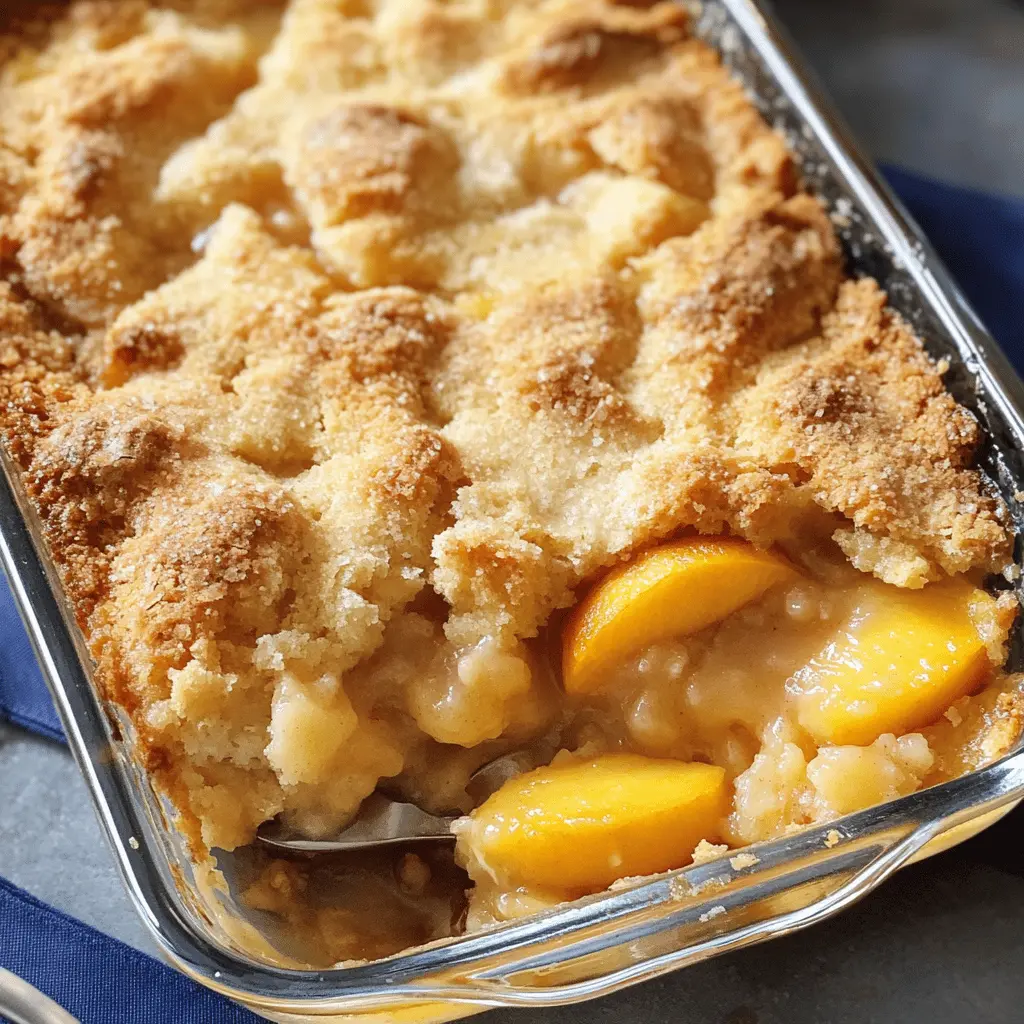 This Peach Cobbler recipe is a must-try for any dessert lover! Bursting with juicy peaches and topped with a golden, buttery crust, it’s perfect for summer gatherings or cozy nights in. Easy to make and simply delicious, this dish pairs wonderfully with vanilla ice cream. Save this pin for your next dessert adventure!