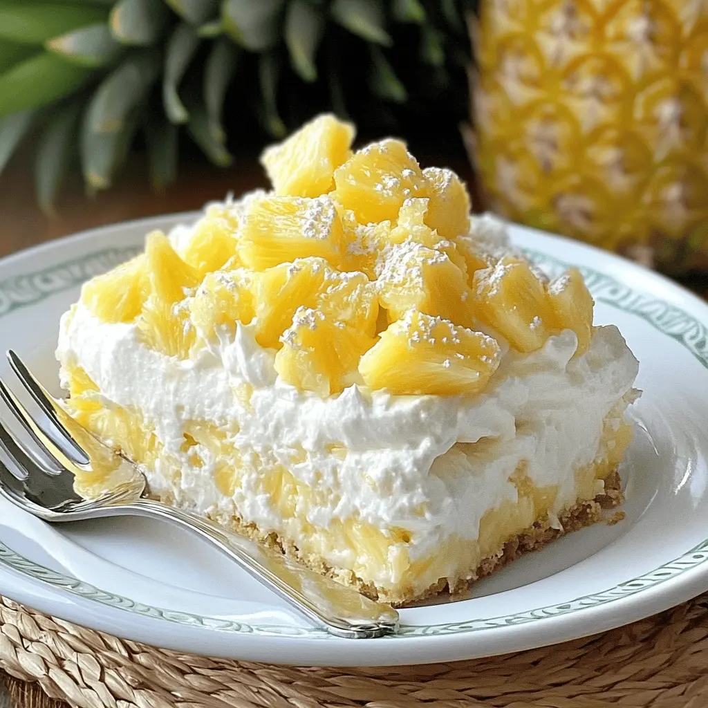 Easy No Bake Pineapple Cream Dessert Recipe