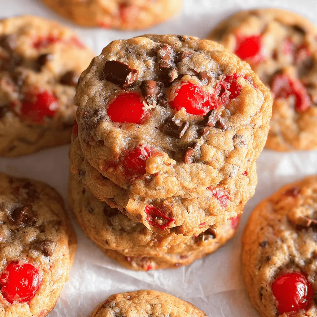 Easy Maraschino Cherry Chocolate Chip Cookies