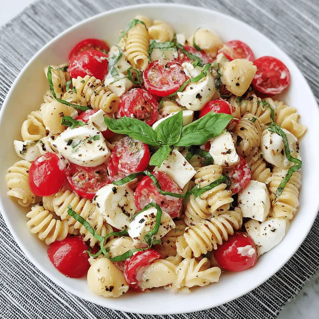 Easy Creamy Caprese Pasta Salad Recipe