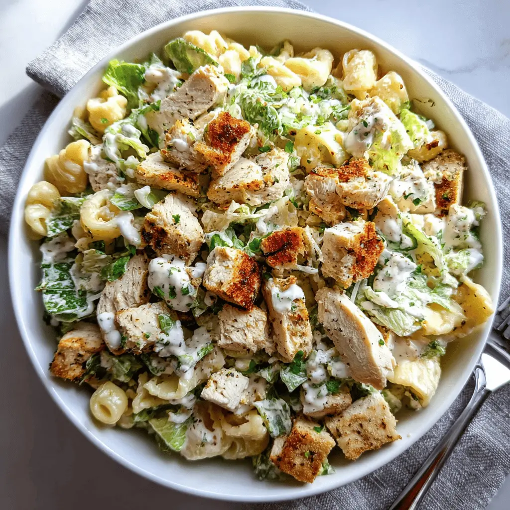 Quick and Easy 20-Minute Chicken Caesar Pasta Salad