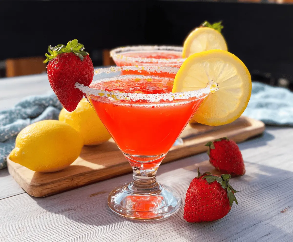 Easy Strawberry Lemon Drop Martini Recipe
