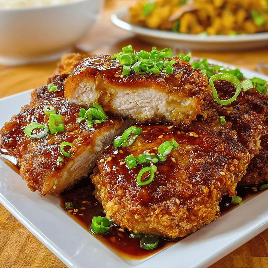 Easy Double Crunch Honey Garlic Pork Chops