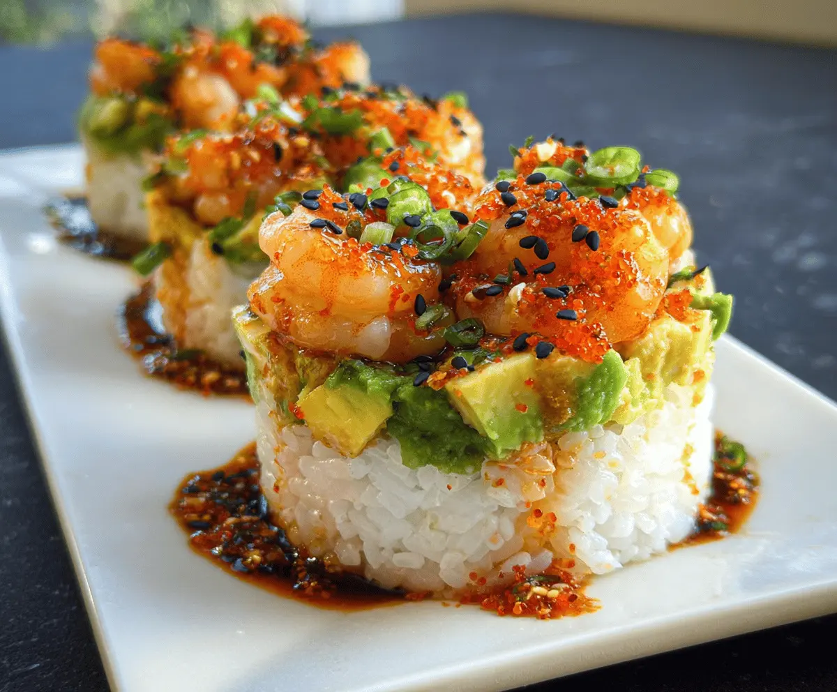Easy Spicy Shrimp Sushi Stacks Recipe