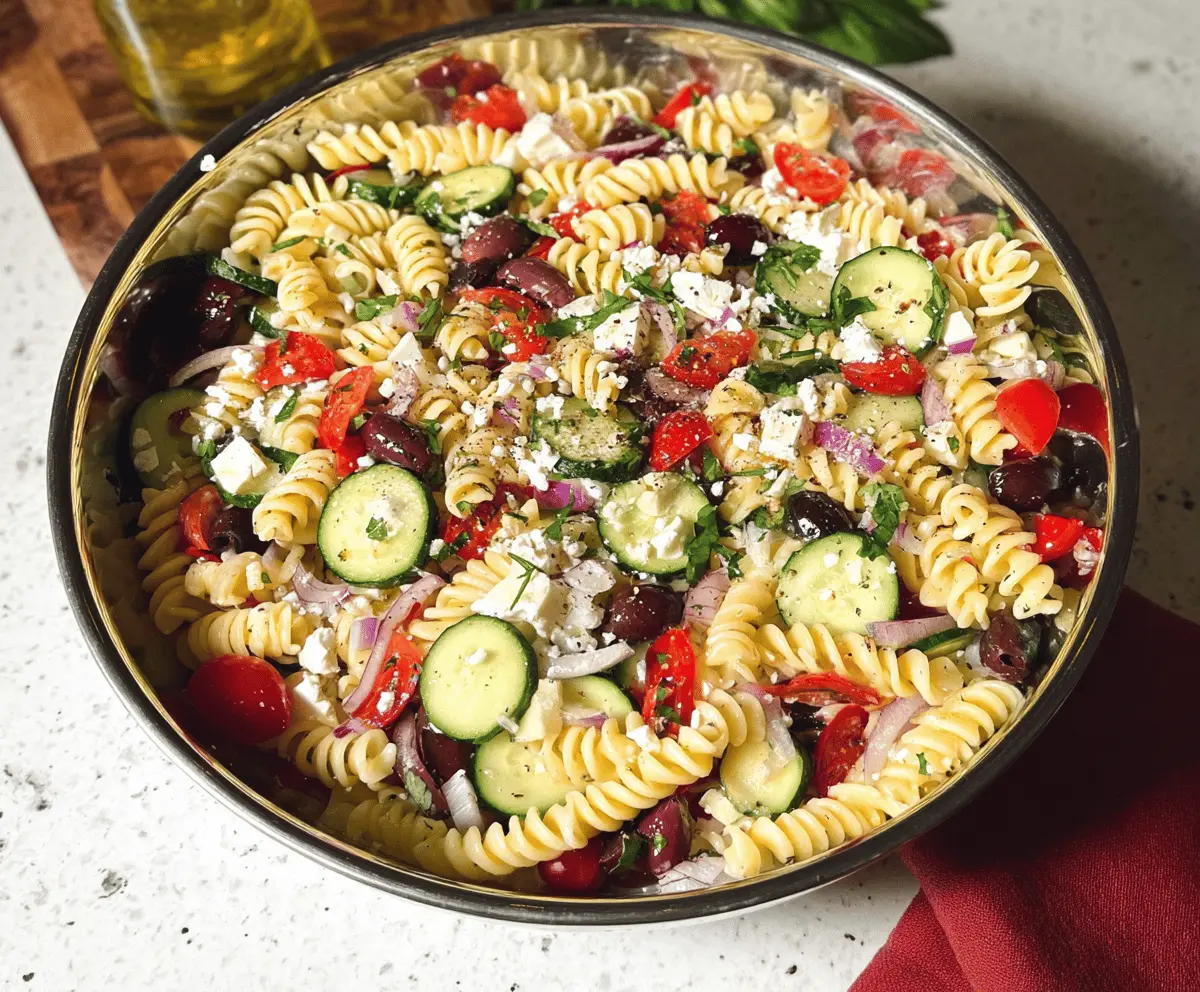 Easy Refreshing Mediterranean Pasta Salad Recipe