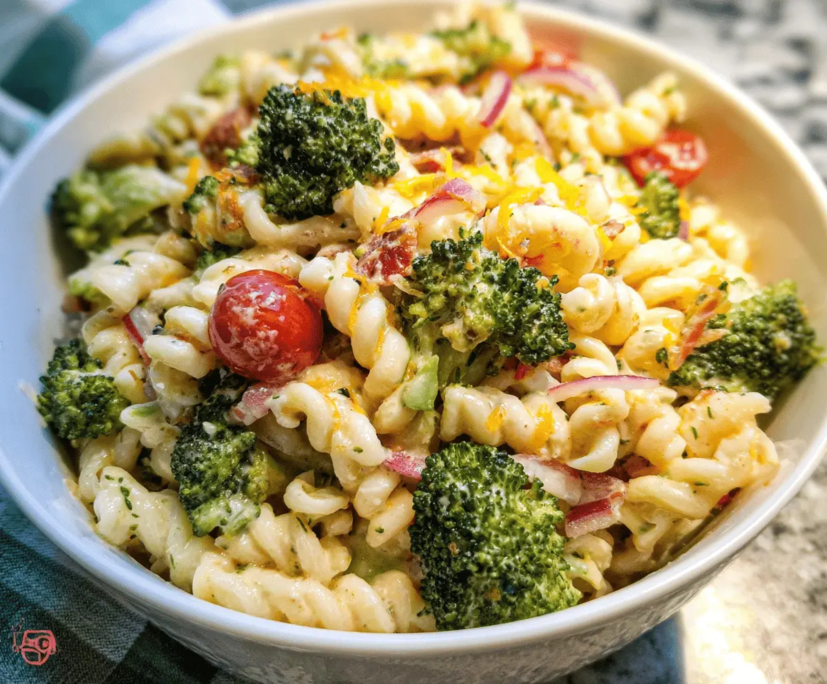 Easy Cheesy Broccoli Pasta Salad Recipe