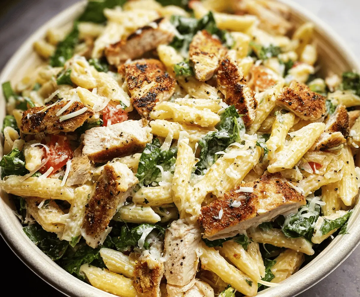 Easy Chicken Caesar Pasta Salad Recipe