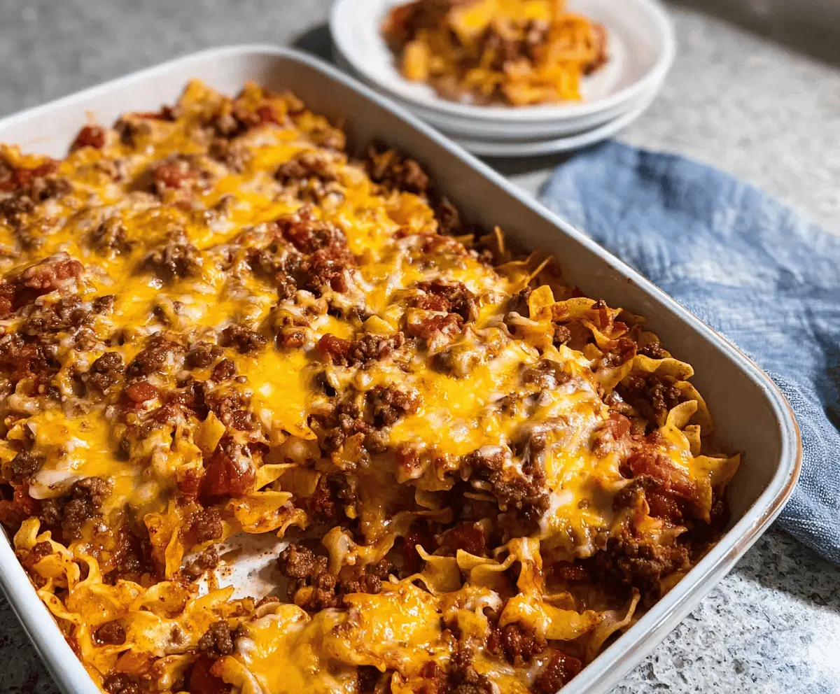 Easy Cheesy Hamburger Casserole Recipe