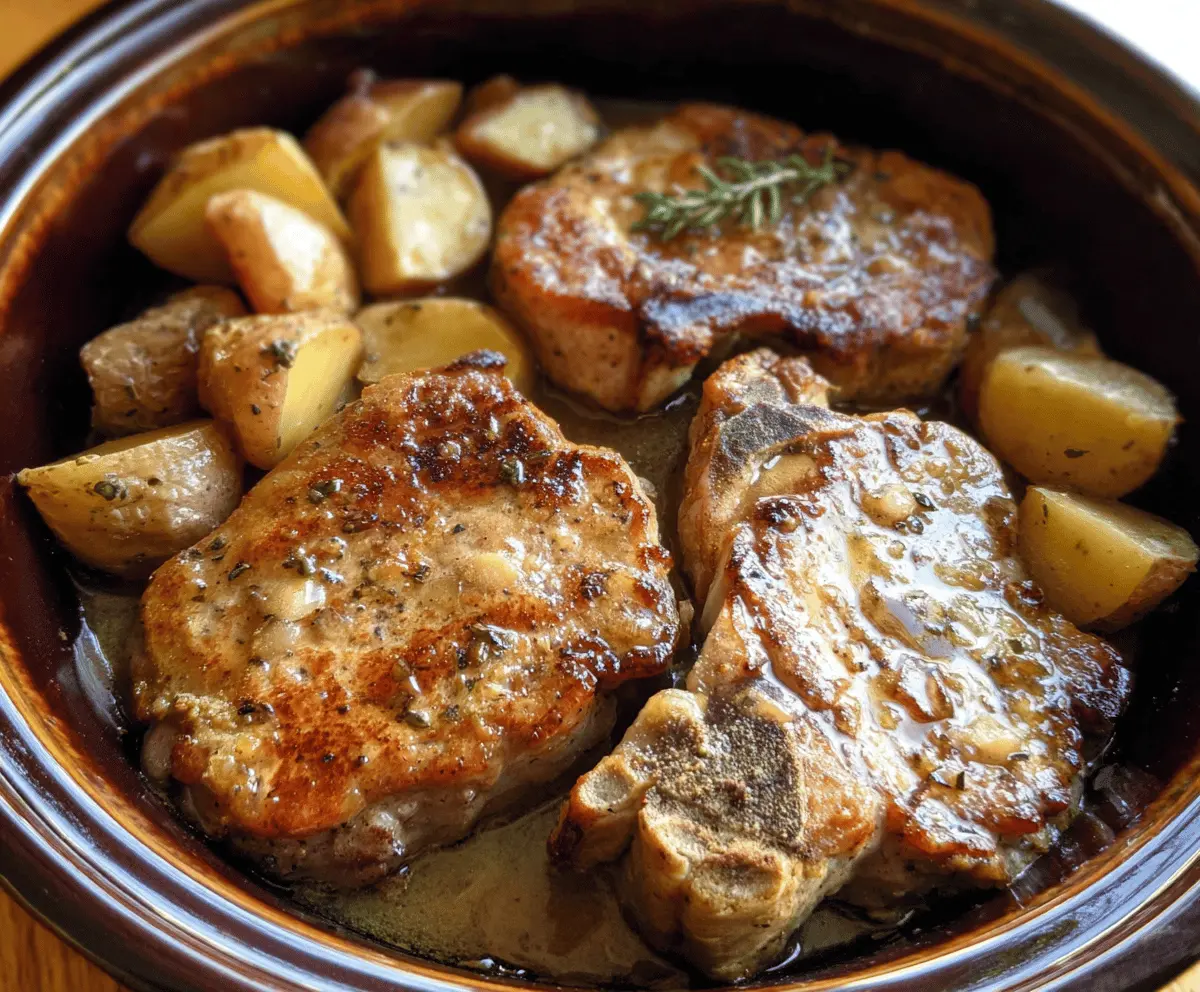Easy Crock Pot Pork Chops and Potatoes Recipe