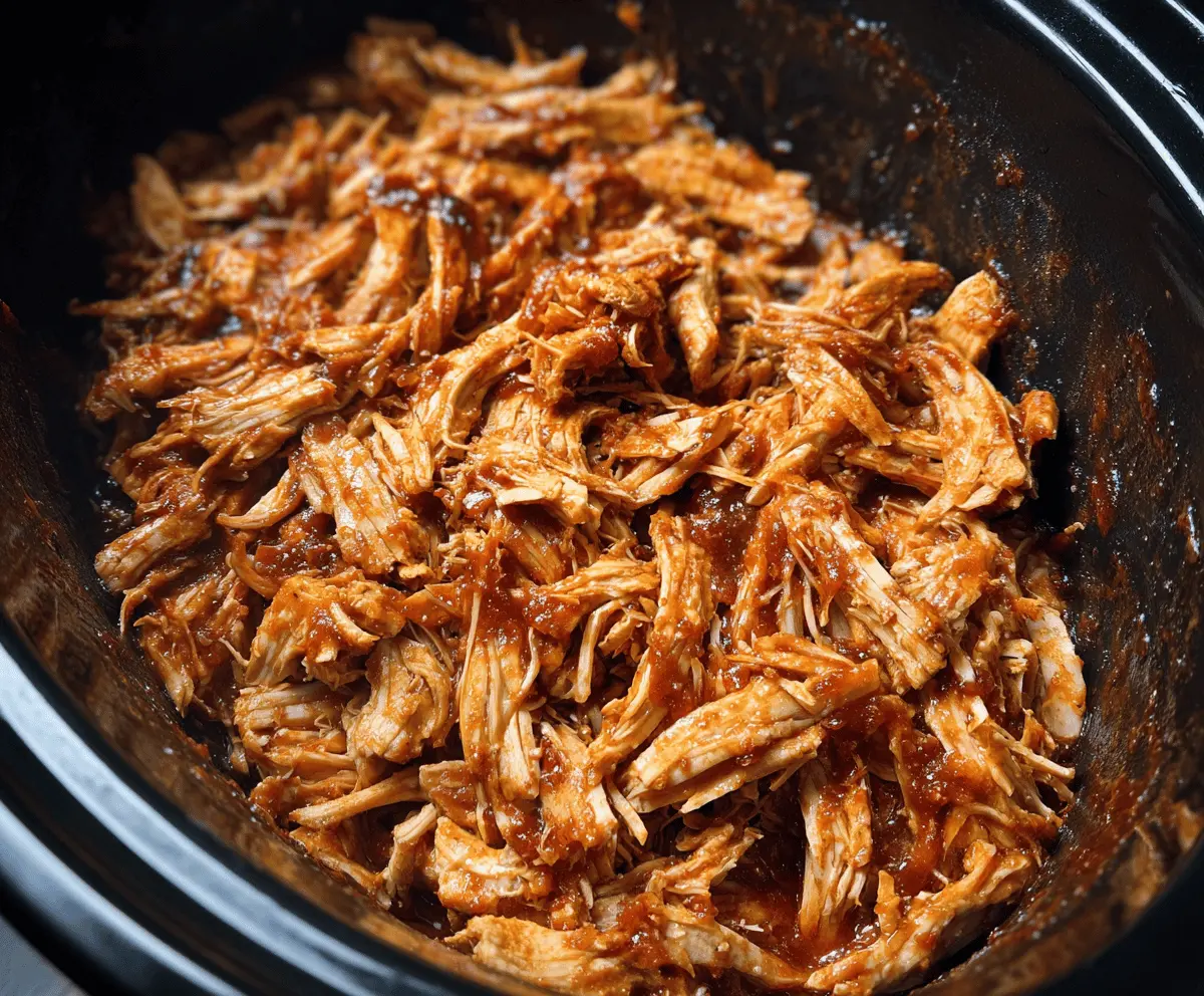 Easy Crockpot BBQ Pulled Chicken Recipe