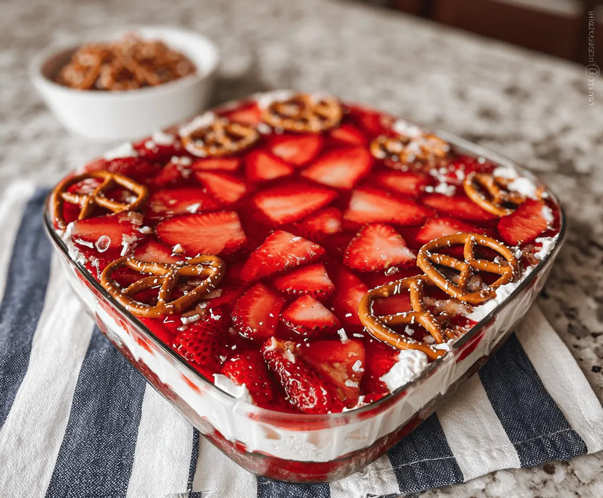 Easy Strawberry Pretzel Jello Salad Recipe