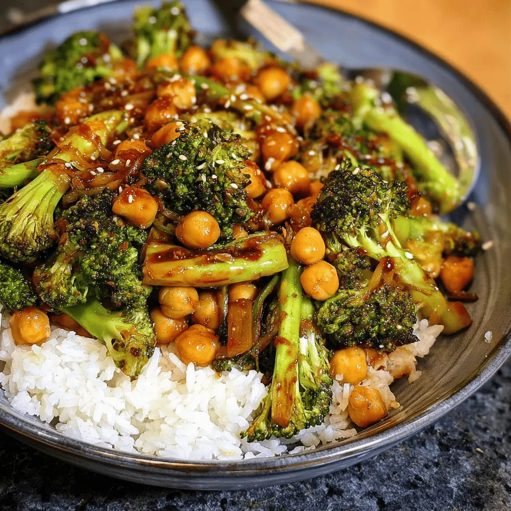 Healthy Garlic Broccoli Chickpea Stir Fry