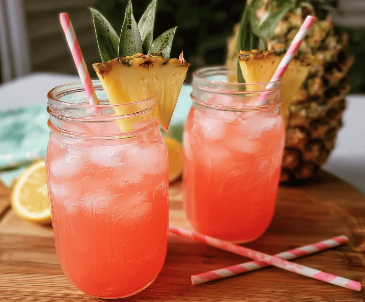 Refreshing Pineapple Pink Lemonade Soda Recipe