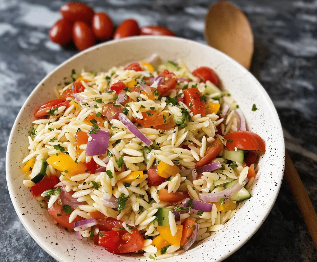 Easy Rainbow Orzo Salad Recipe