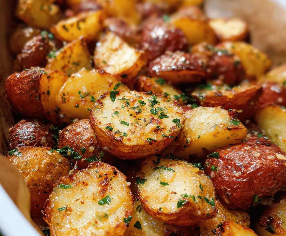 Easy Roasted Garlic Butter Parmesan Potatoes