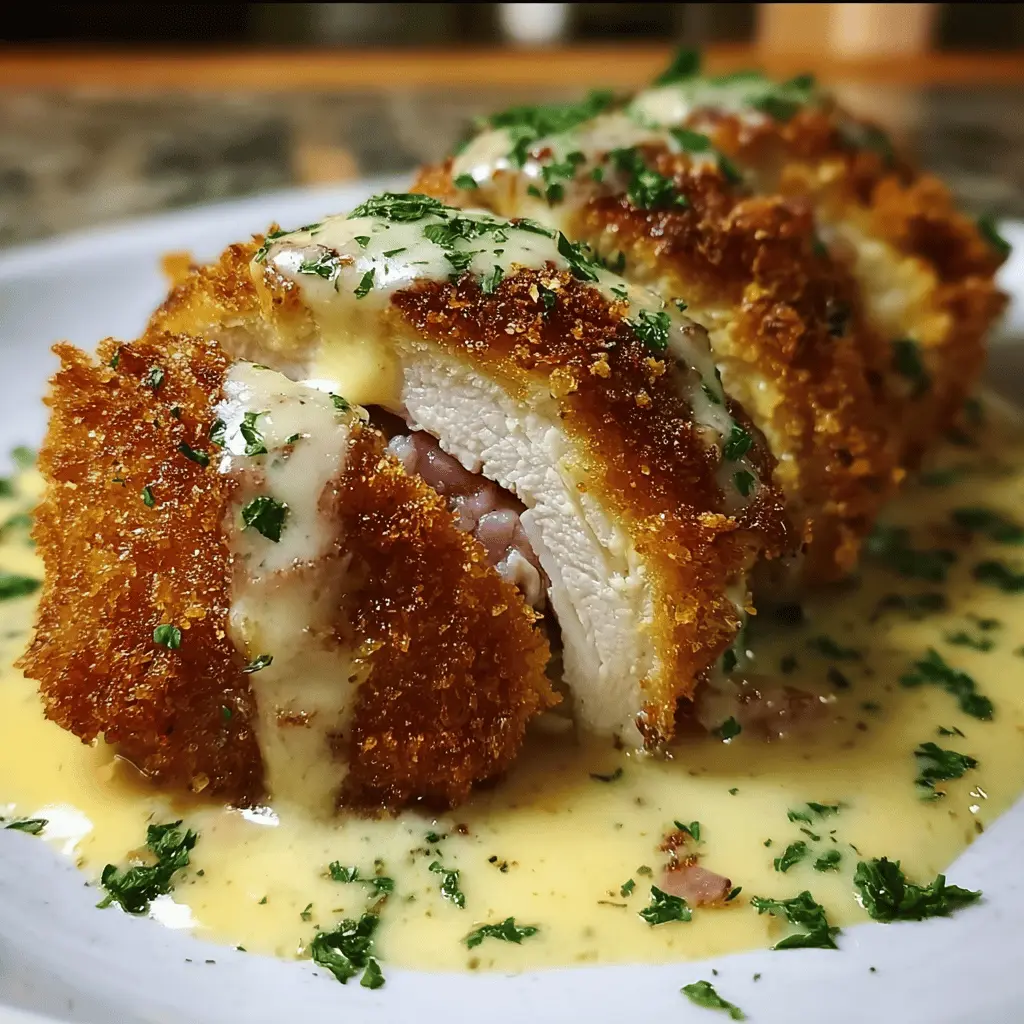 Crispy Creamy Chicken Cordon Bleu With Dijon Sauce