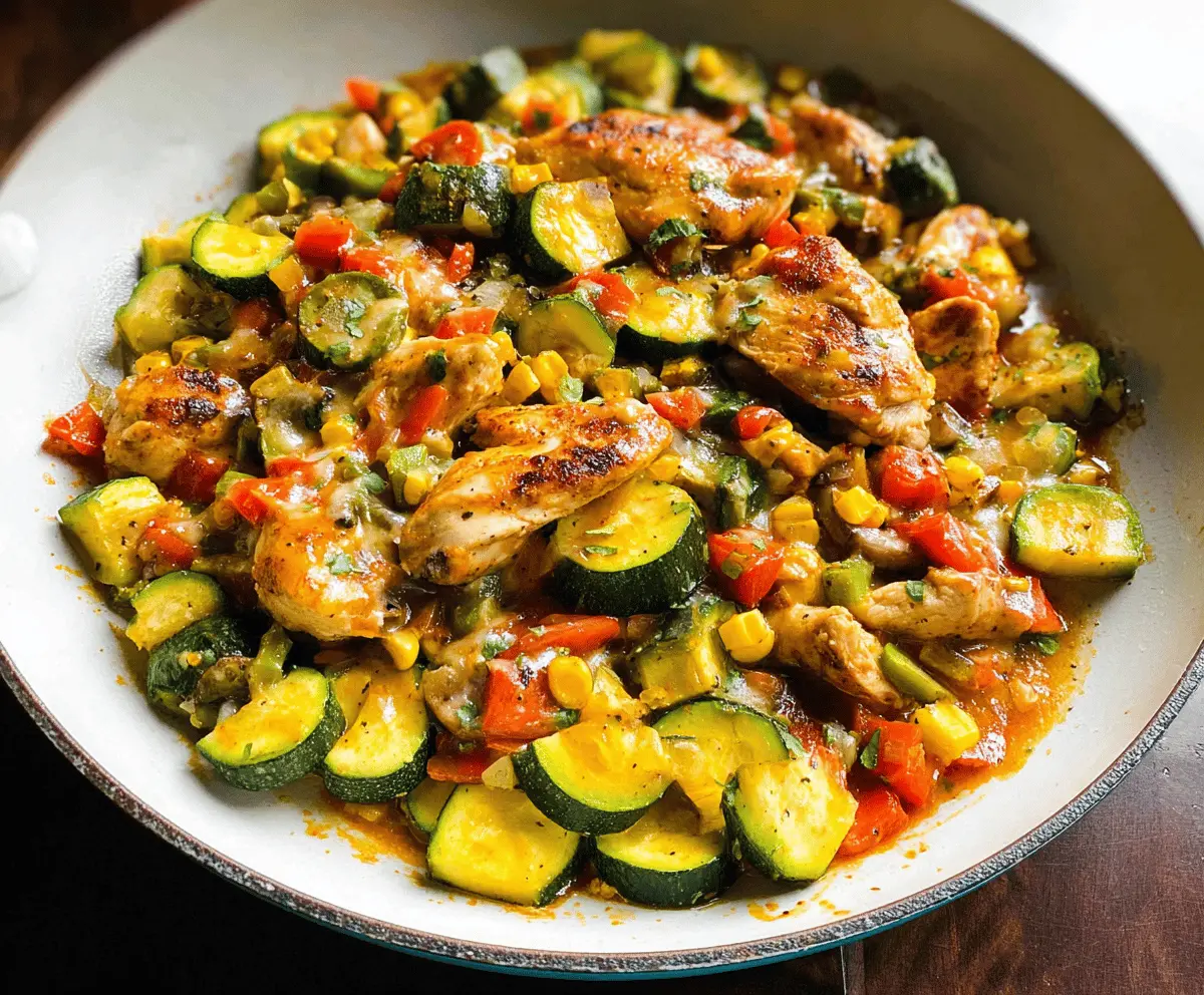Easy Tex Mex Chicken and Zucchini Skillet