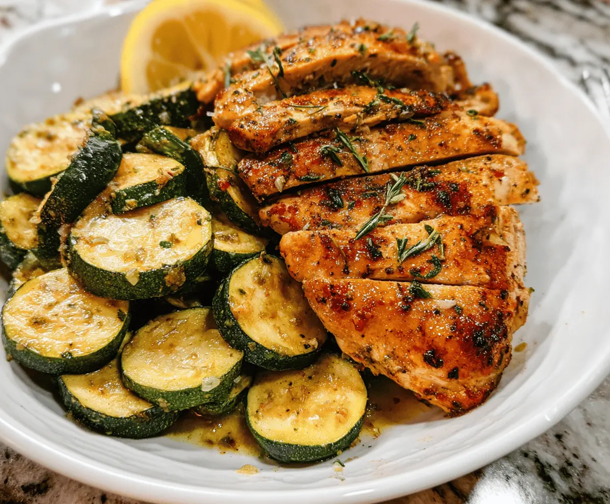 Easy Asado Chicken with Lemon Zucchini Sauté