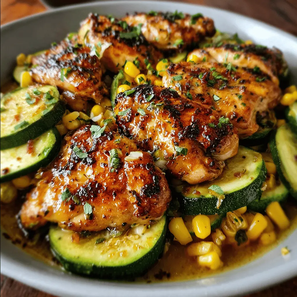 Garlic Butter Chicken with Fresh Zucchini and Sweet Corn