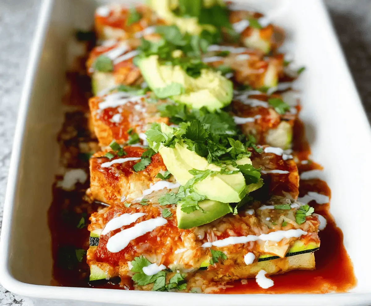 Easy Keto Chicken Zucchini Enchiladas Low Carb