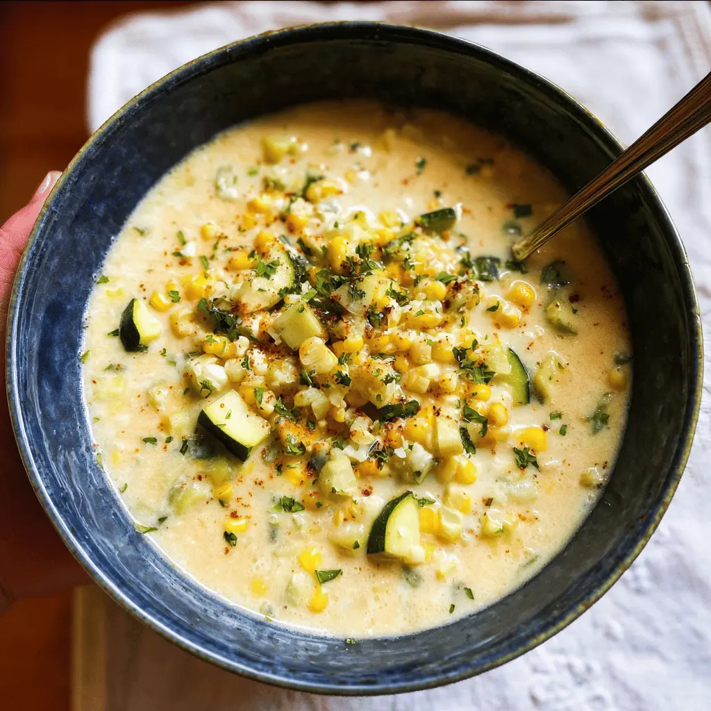 Creamy Summer Corn and Zucchini Chowder Recipe