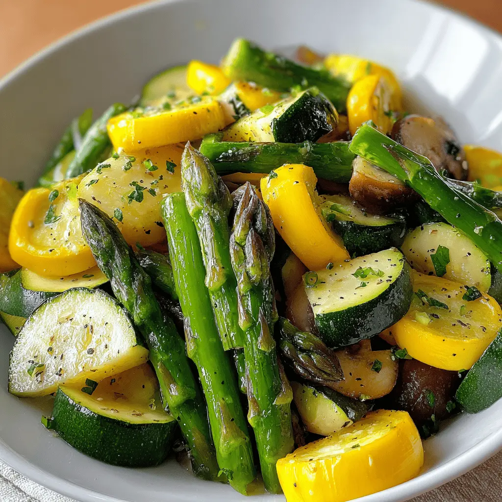 Flavorful Roasted Asparagus with Zucchini and Squash