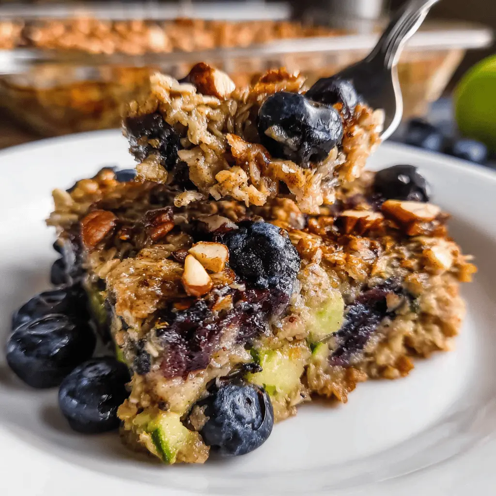 Healthy Zucchini Blueberry Baked Oatmeal Recipe