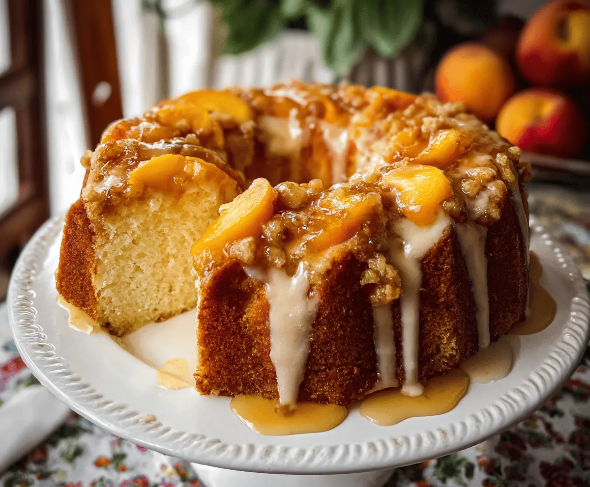 Cream Cheese Peach Cobbler Pound Cake Recipe
