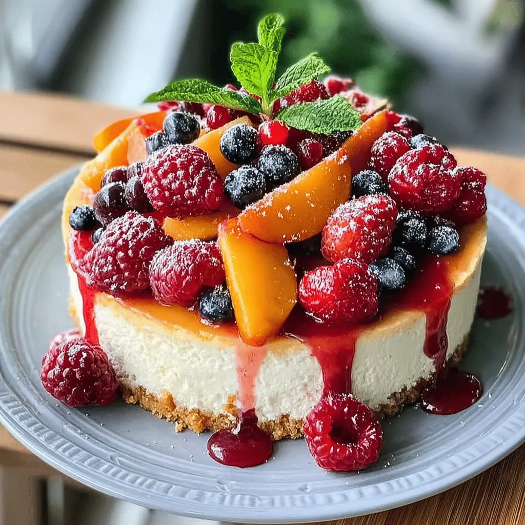 Easy Summer Berry and Peach Cheesecake Recipe