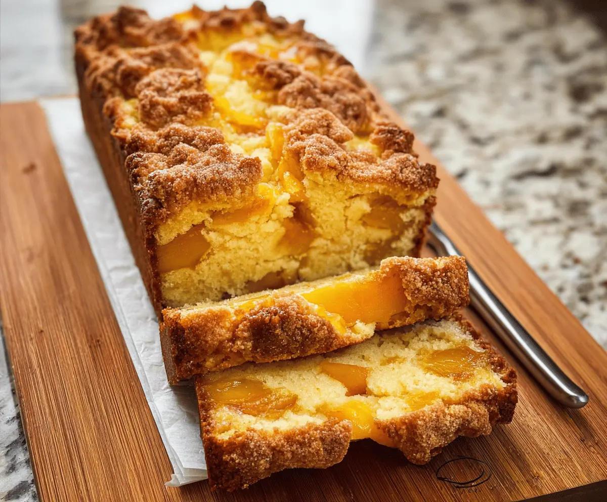 Easy Peach Cobbler Pound Cake Recipe