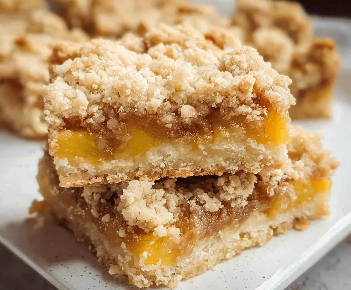 Easy Peach Crumble Bars Recipe for Summer