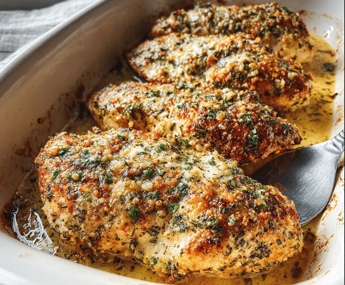 Easy Garlic Parmesan Chicken Bake Recipe